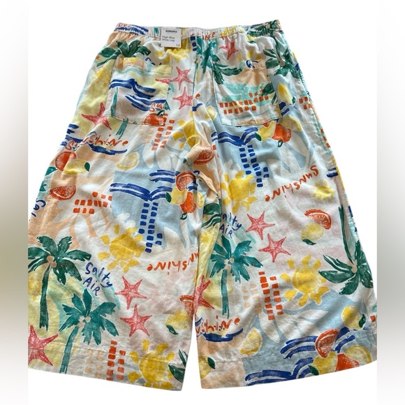 Sonoma Women’s Oversized Plus Size 1X Wide Leg Cropped Linen Blend Pants Pull On - Picture 3 of 10